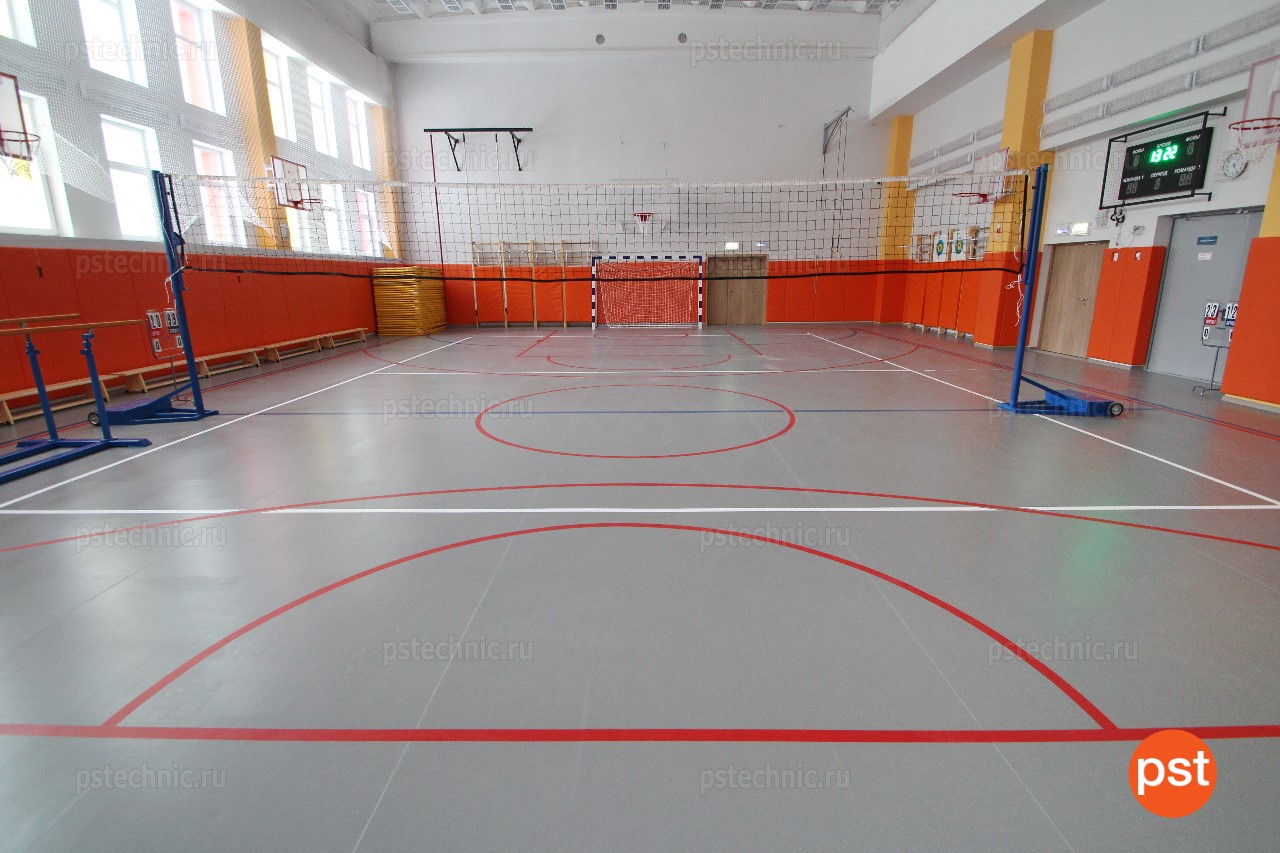 Спортивное покрытие Tarkett спортзал школы г.Москва Вид 4